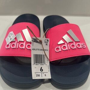 NWT Adidas Hot Pink Slippers - Size 6